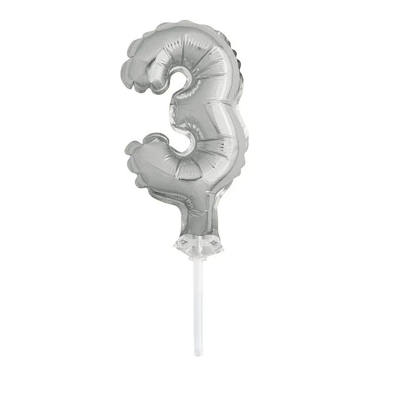 das-kost-mland-tortendeko-ballonzahl-3-silber-13-cm-cake-topper image 1
