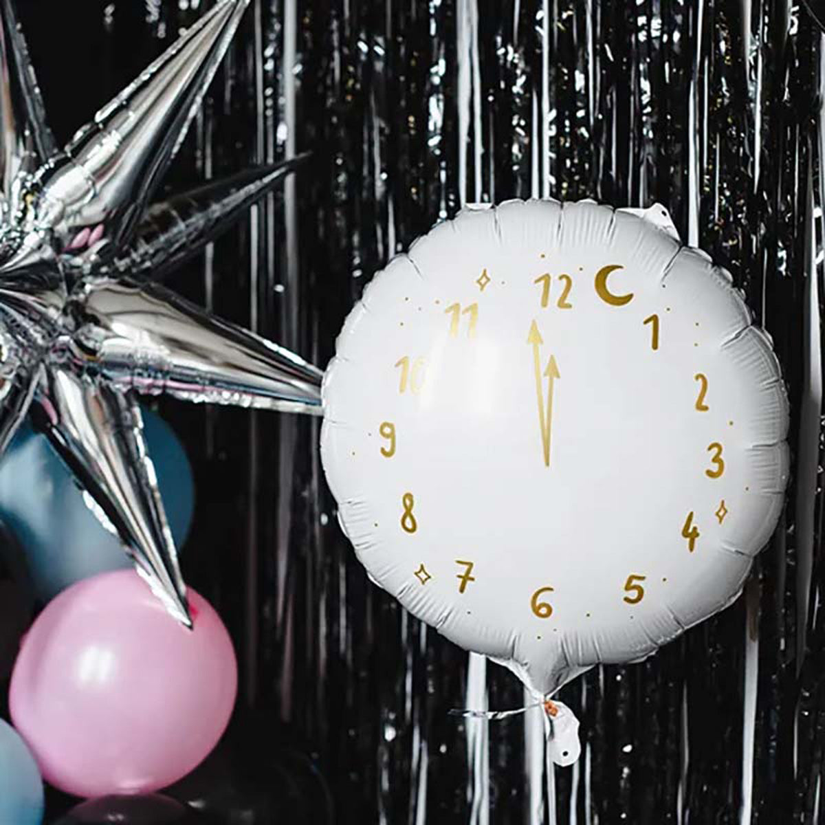 das-kost-mland-happy-new-year-folienballon-uhr-45-cm image 2