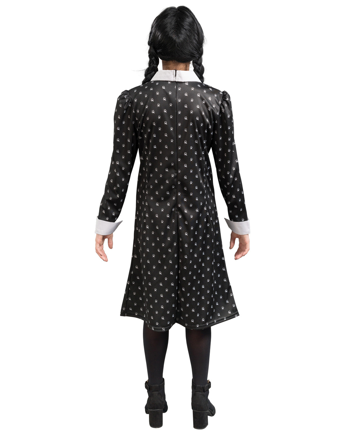 das-kost-mland-wednesday-kinder-kost-m-print-kleid-schwarz-wei image 3