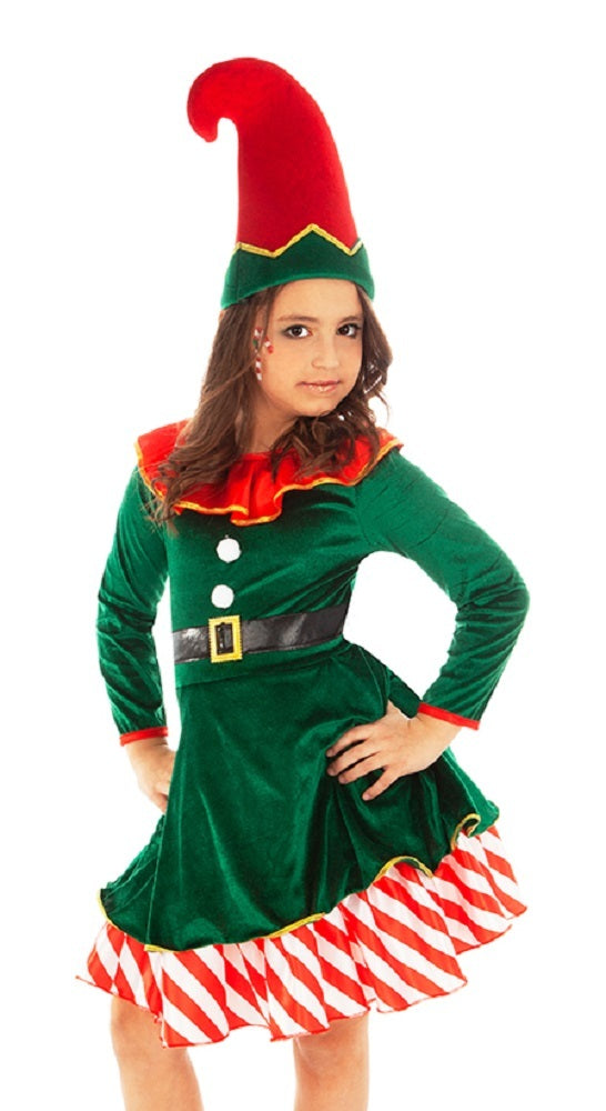 weihnachtselfe-wichtel-kost-m-m-dchen-gr-n-rot-mit-m-tze image 6