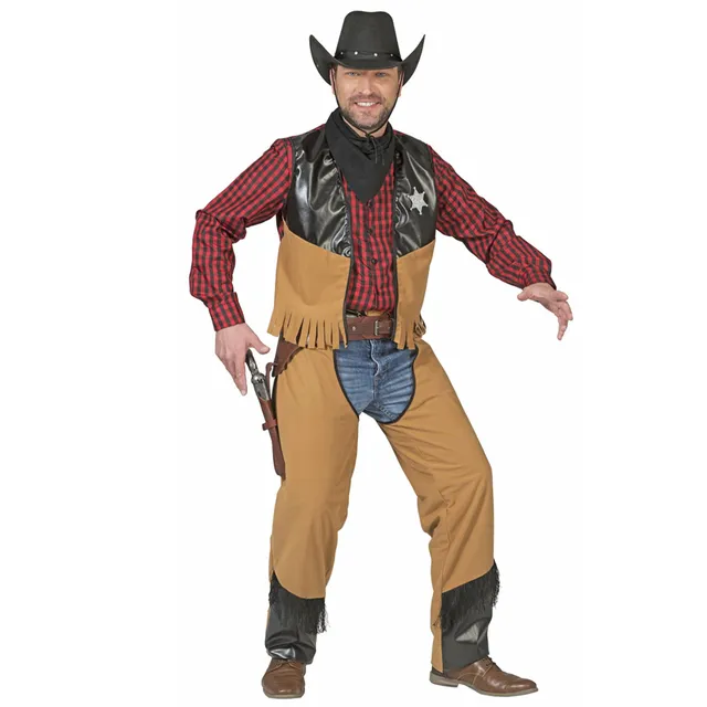 das-kost-mland-herren-cowboy-kost-m-austin-braun-wilder-westen-gr-52-54 image 1