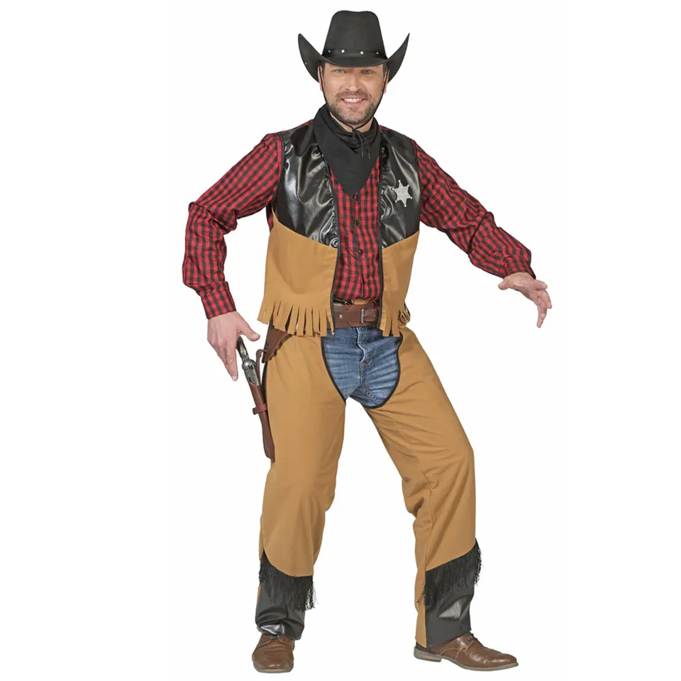 das-kost-mland-herren-cowboy-kost-m-austin-braun-wilder-westen-gr-52-54 image 1