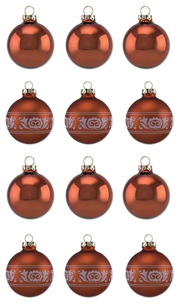th-ringer-glasdesign-weihnachtskugel-set-8cm-kupfer-12-tlg-glitzer image 1