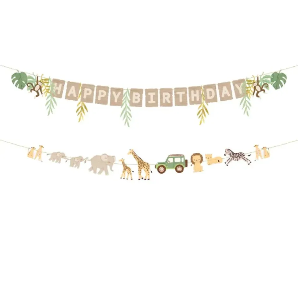 das-kost-mland-happy-birthday-banner-safari-deko-180-cm image 1