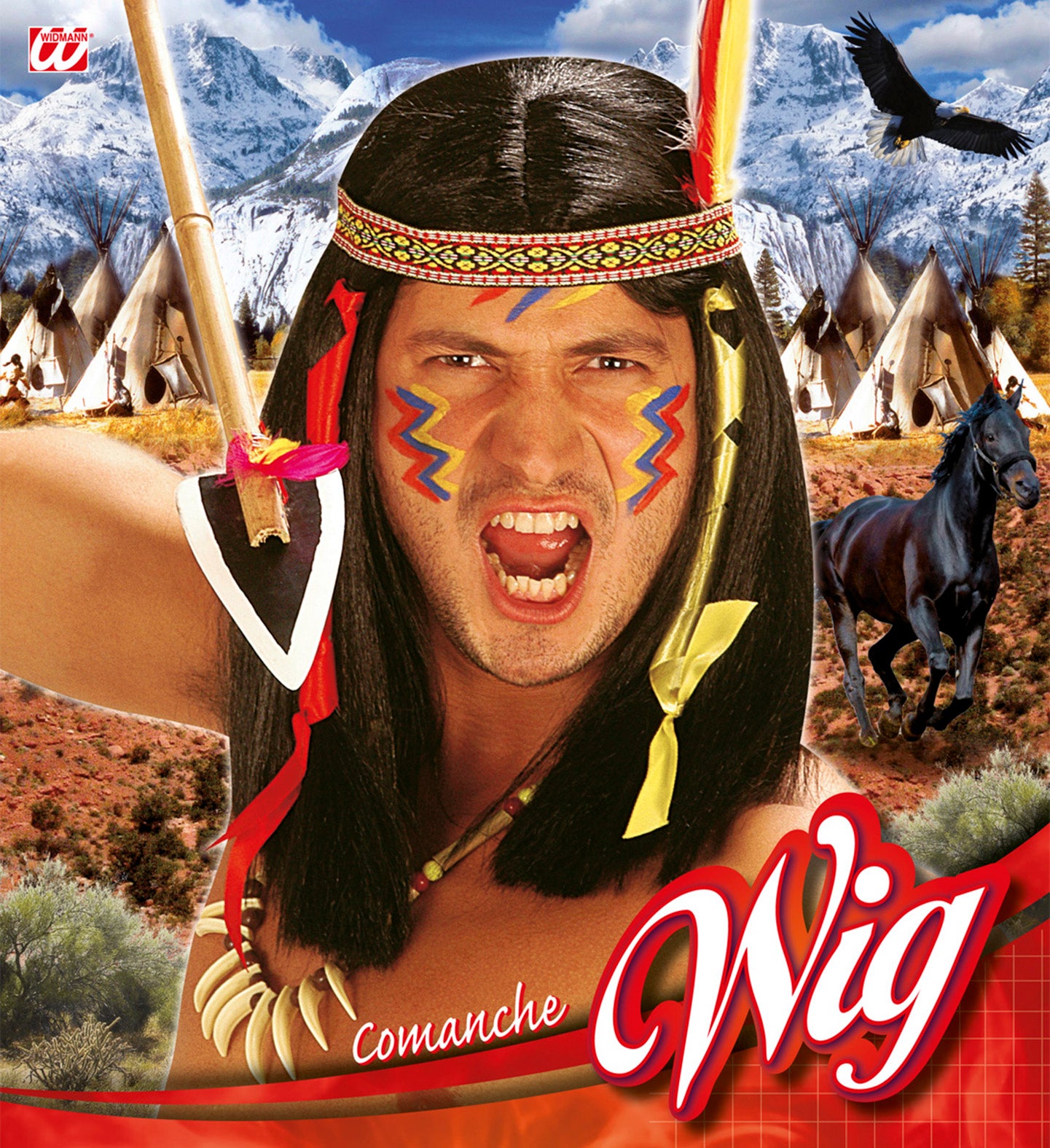 das-kost-mland-comanche-per-cke-schwarz-mit-stirnband image 2