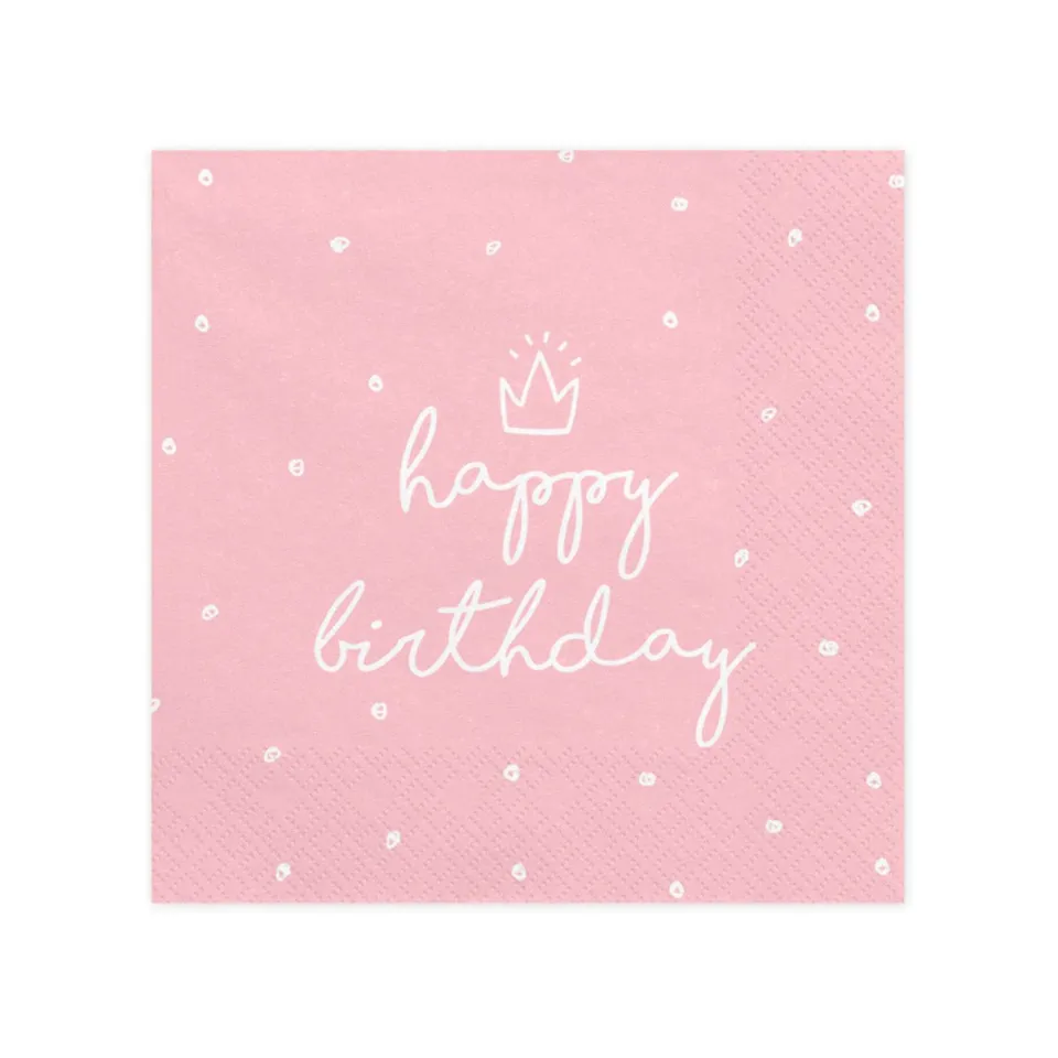 das-kost-mland-happy-birthday-servietten-33x33cm-rosa-20-st-ck image 1