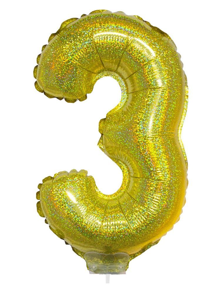 das-kost-mland-zahlen-folienballon-3-gold-41-cm-mit-stab image 1