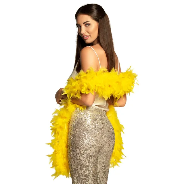 das-kost-mland-federboa-50g-gelb-180-cm-party-accessoire image 1