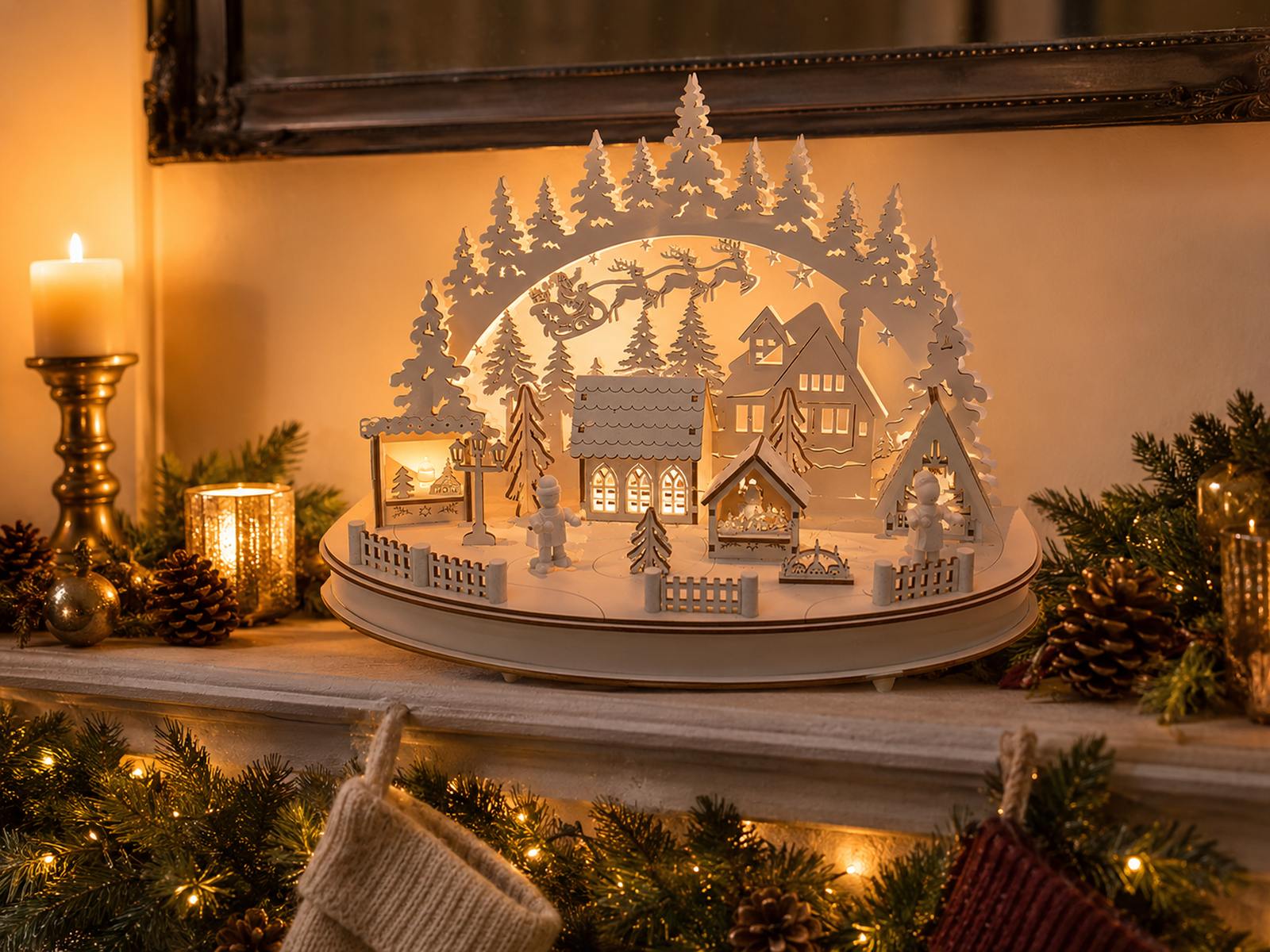 riffelmacher-weihnachtsmarkt-led-schwibbogen-holz-wei-36cm-timer image 4