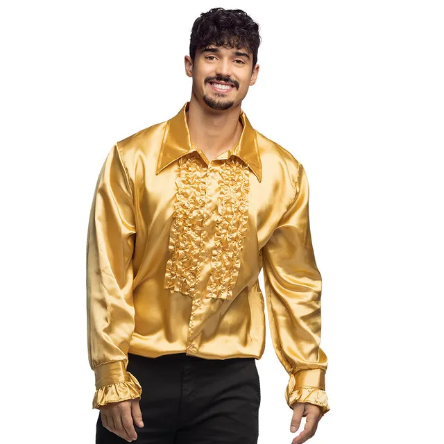 das-kost-mland-herren-70er-disco-hemd-gold-partyhemd-l image 1