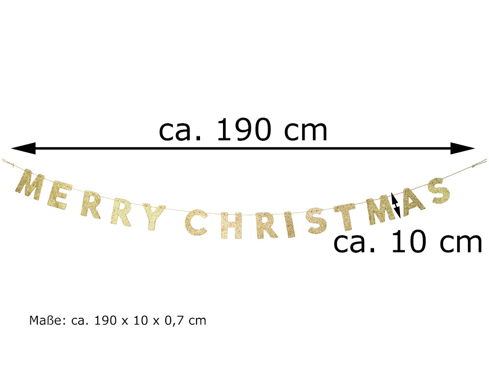 das-kost-mland-merry-christmas-holz-girlande-190-cm-gold image 2