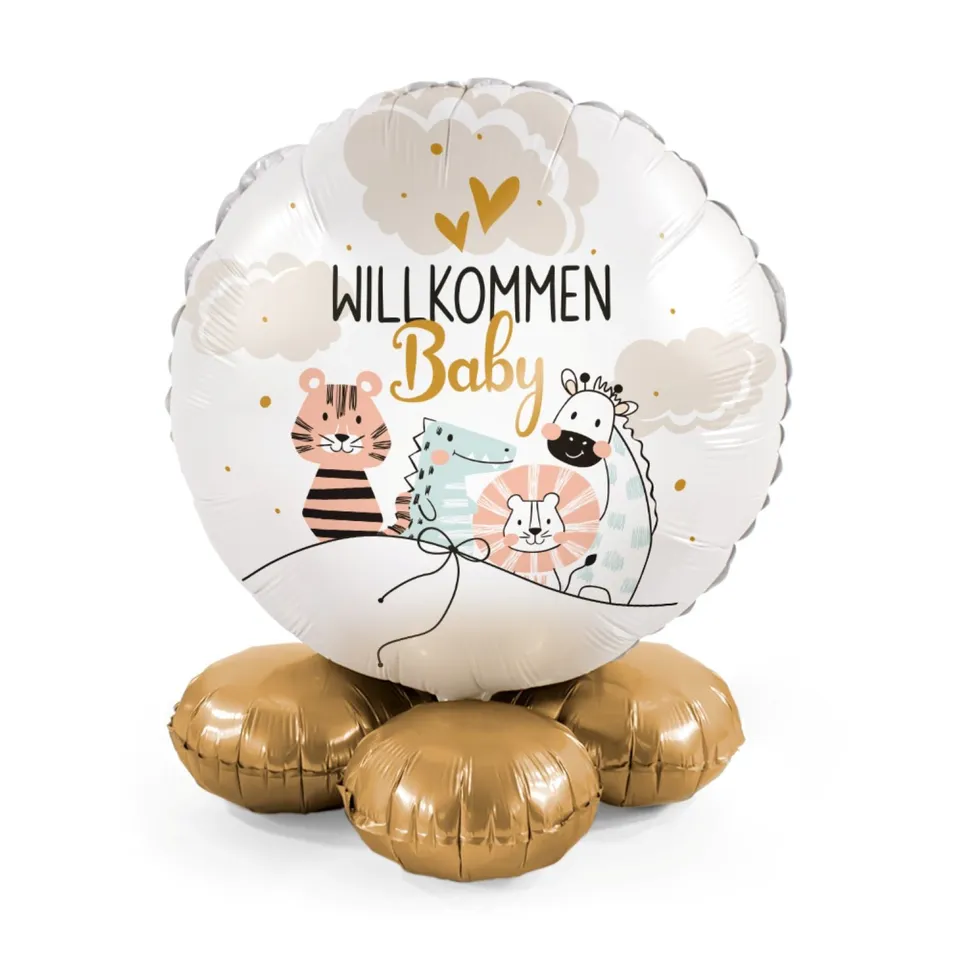 das-kost-mland-dekorationen-folienballon-bouquet-baby-little-friends image 1
