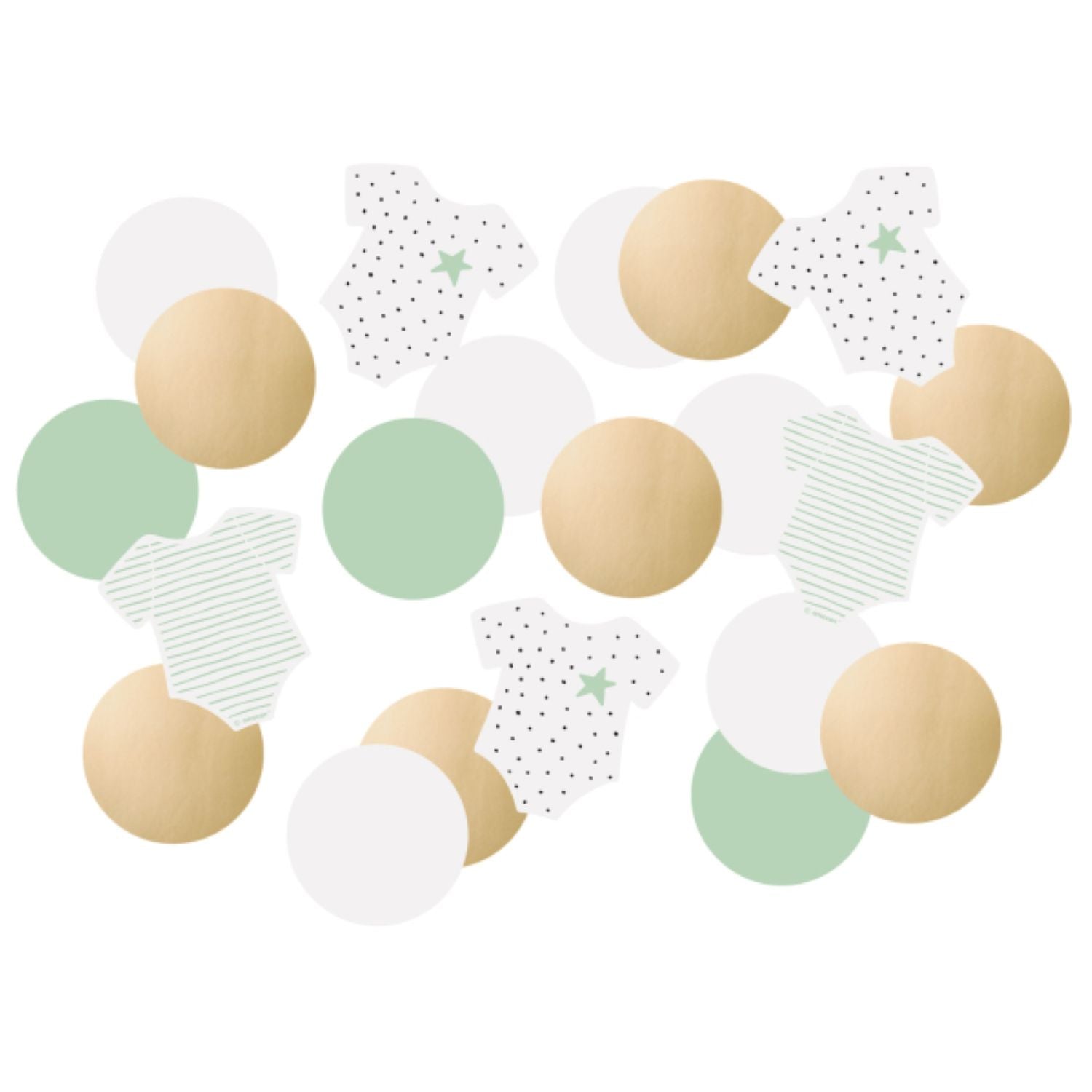 das-kost-mland-hello-baby-konfetti-gr-n-gold-14g image 1