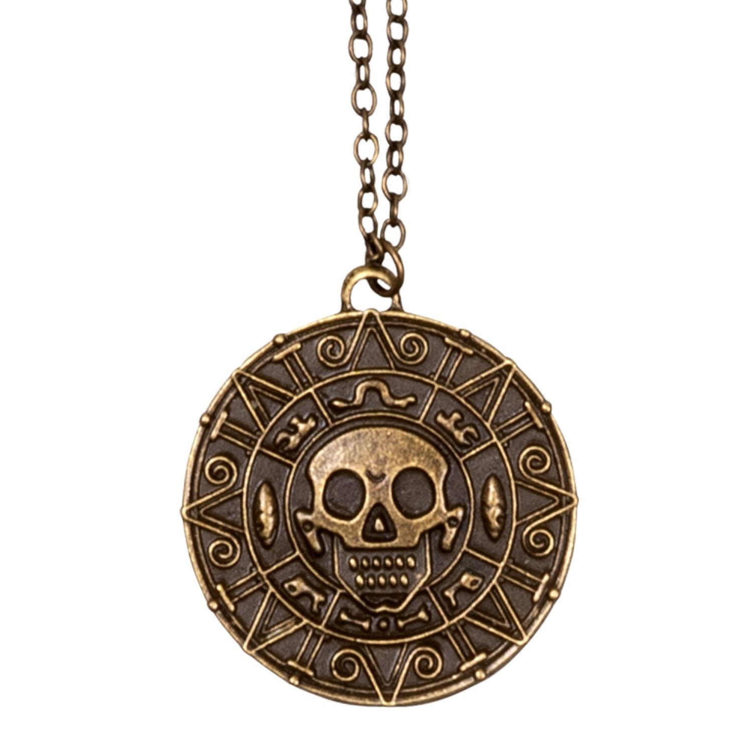 das-kost-mland-piratenamulett-halskette-bronze-totenkopf image 1
