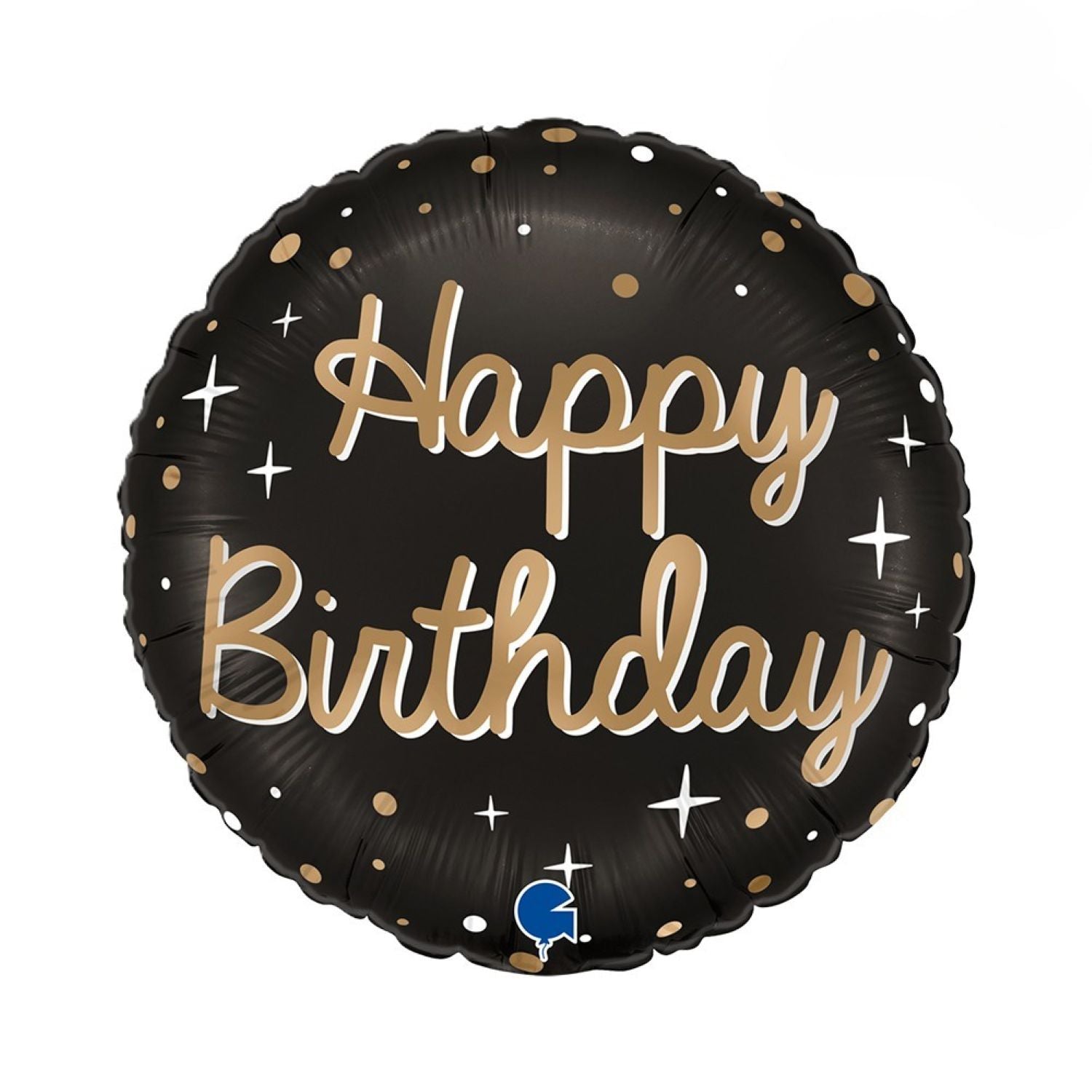 das-kost-mland-folienballon-sparkling-black-happy-birthday-46-cm image 1