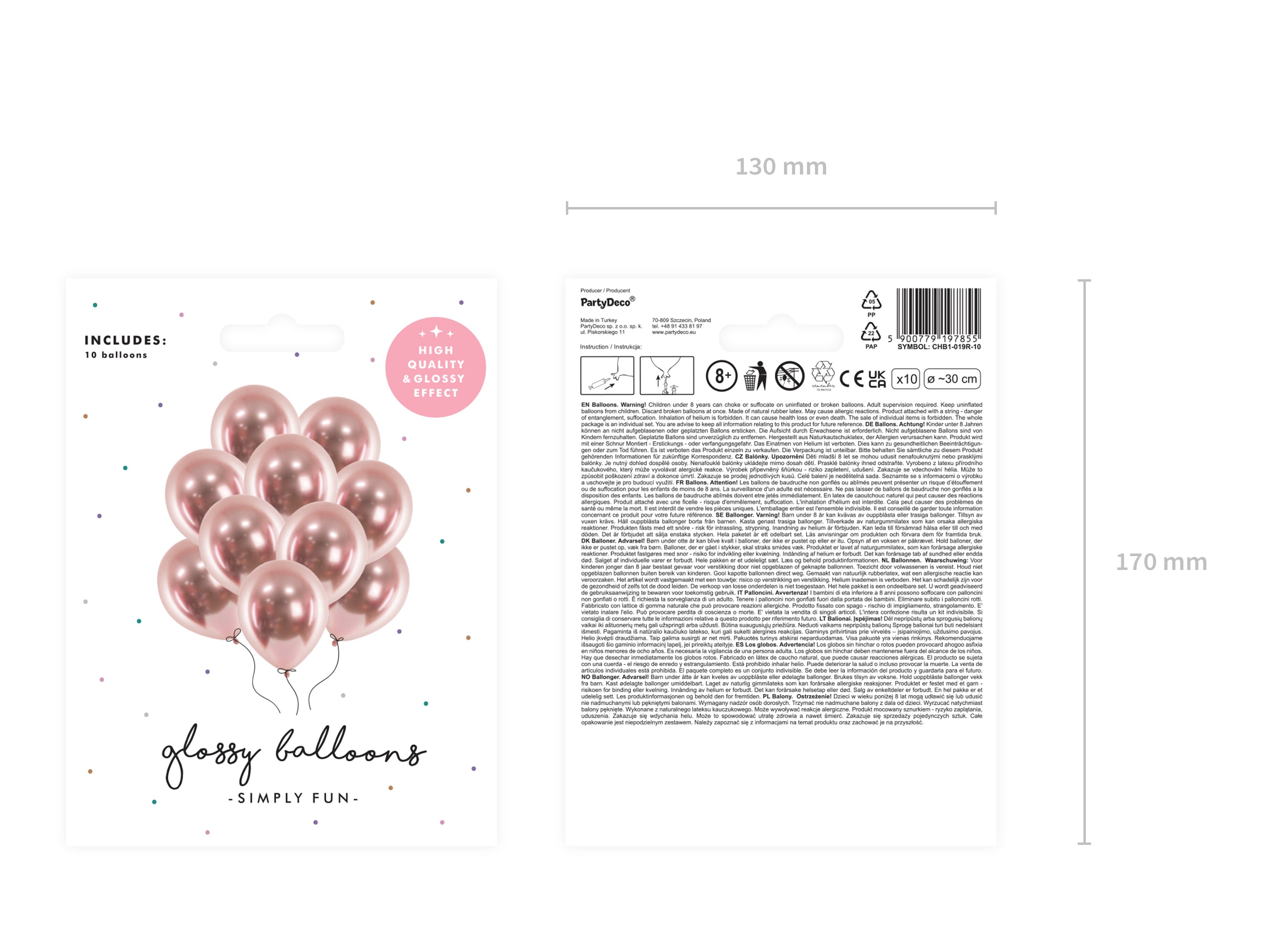 das-kost-mland-uni-glossy-luftballon-30cm-rosegold-10-st-ck image 2