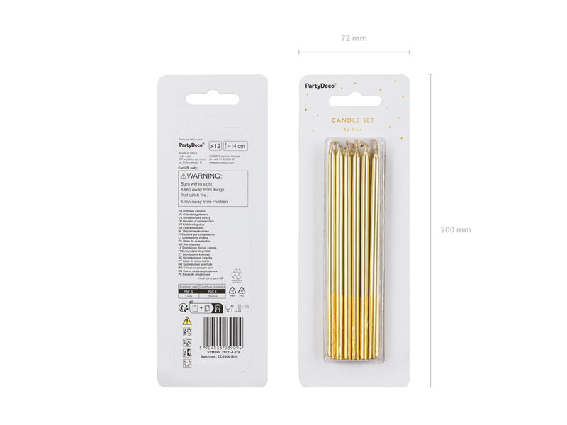 das-kost-mland-geburtstagskerzen-14-cm-gold-12-stk-glatt image 3