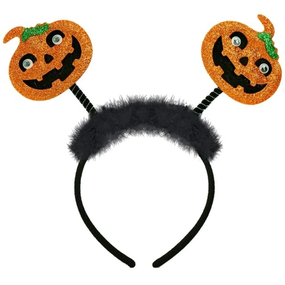 das-kost-mland-halloween-haarreif-k-rbis-schwarz-orange-wippeffekt image 1