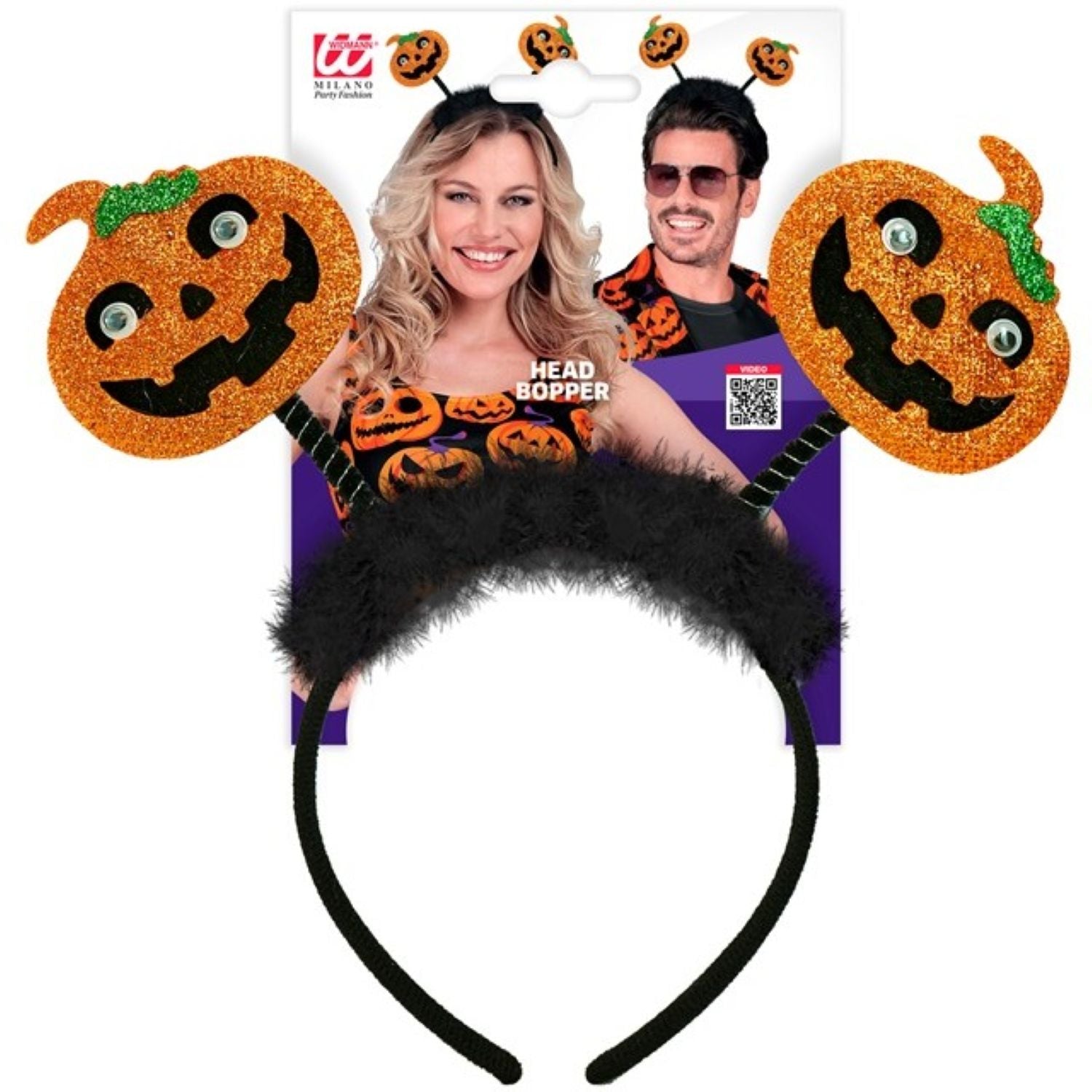 das-kost-mland-halloween-haarreif-k-rbis-schwarz-orange-wippeffekt image 2
