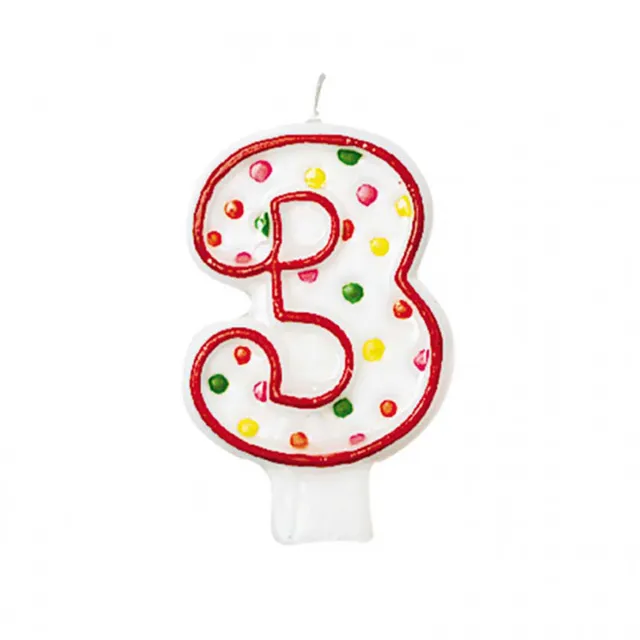das-kost-mland-zahlenkerze-polka-dots-nr-3-tortenkerze image 1