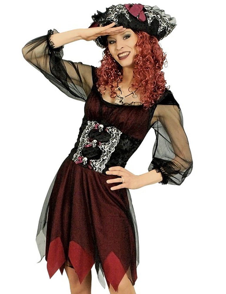 das-kost-mland-piratin-abigail-kost-m-kleid-mit-hut-dunkelrot image 7