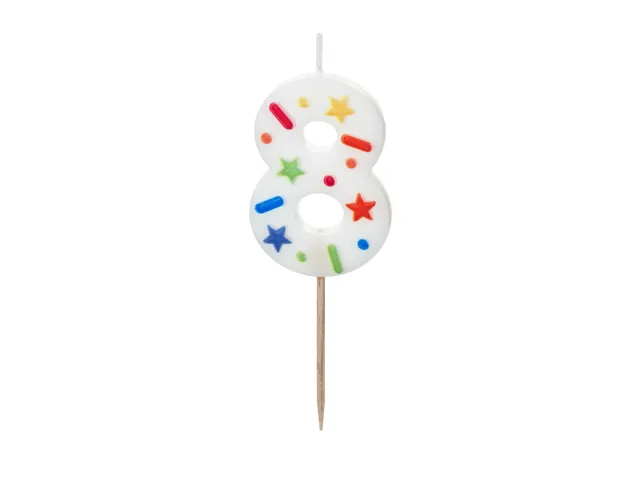 zahlenkerze-8-wei-konfetti-5-5-cm-tortenkerze-geburtstag image 1