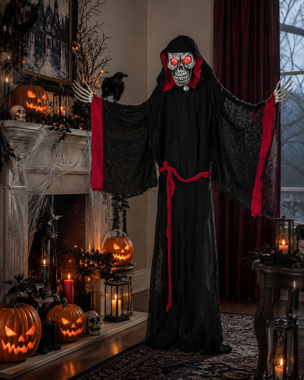 das-kost-mland-halloween-vampir-totenkopf-figur-155-cm-licht-sound image 4