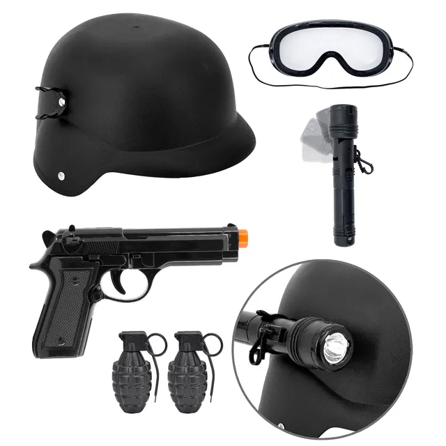 das-kost-mland-accessoires-s-w-a-t-set-kinder-kost-mset-6-tlg-schwarz image 1