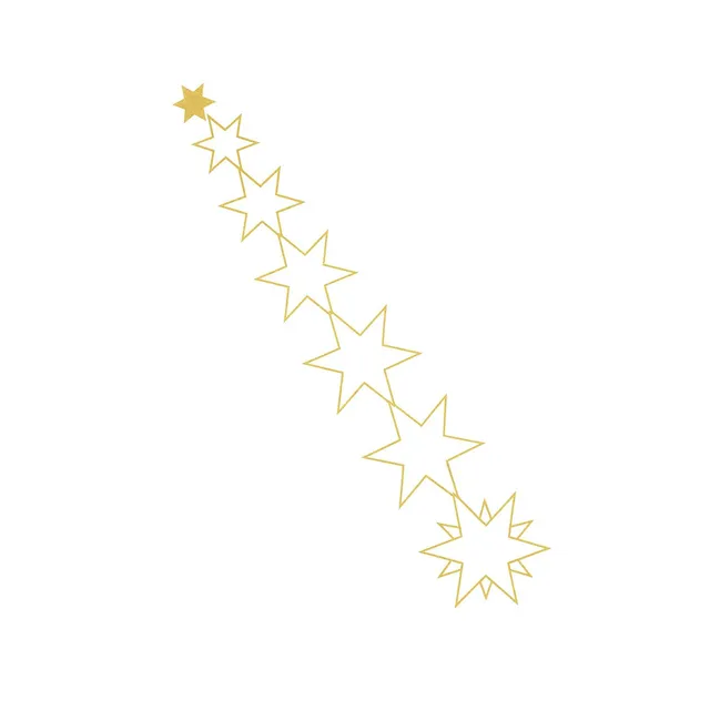 dekogirlande-sterne-metall-gold-12x55cm-riffelmacher image 1