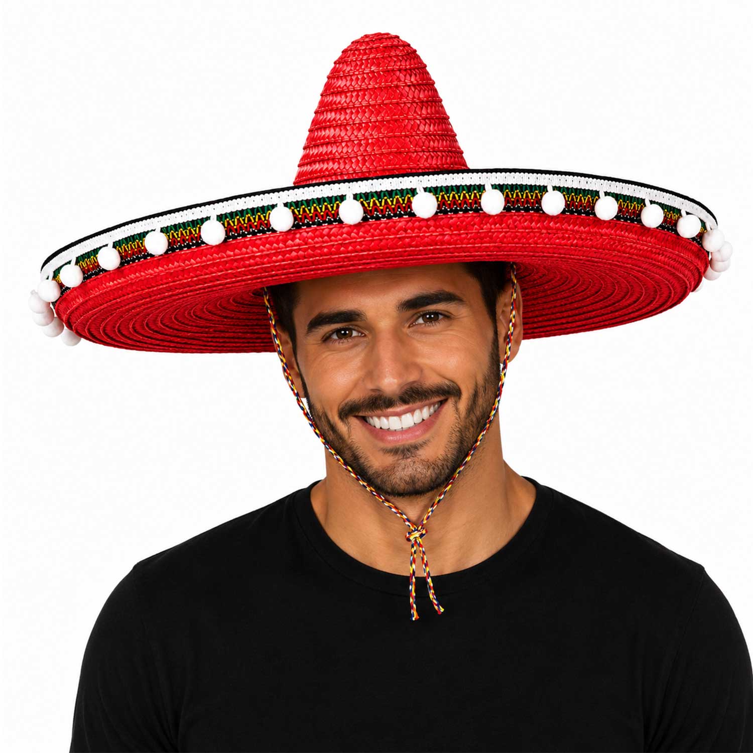 das-kost-mland-sombrero-mit-troddeln-rot-60-cm image 1