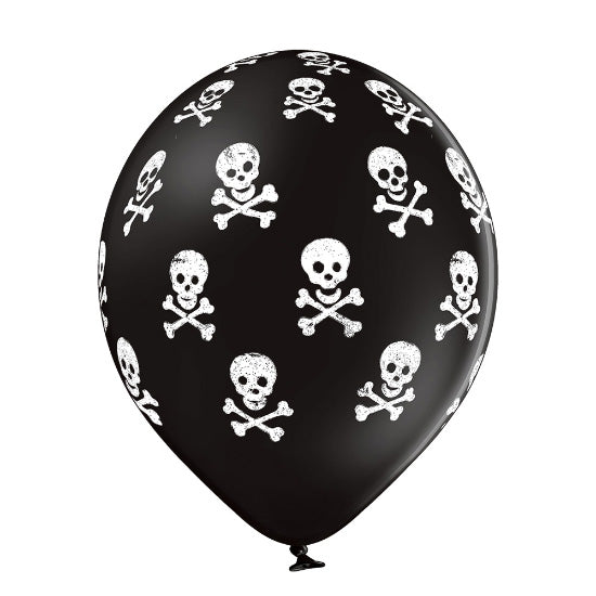 das-kost-mland-dekorationen-luftballon-30cm-totenkopf-6-stk-schwarz-mix image 3