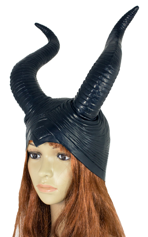 das-kost-mland-dunkle-fee-haube-mit-h-rnern-schwarz-latex image 2