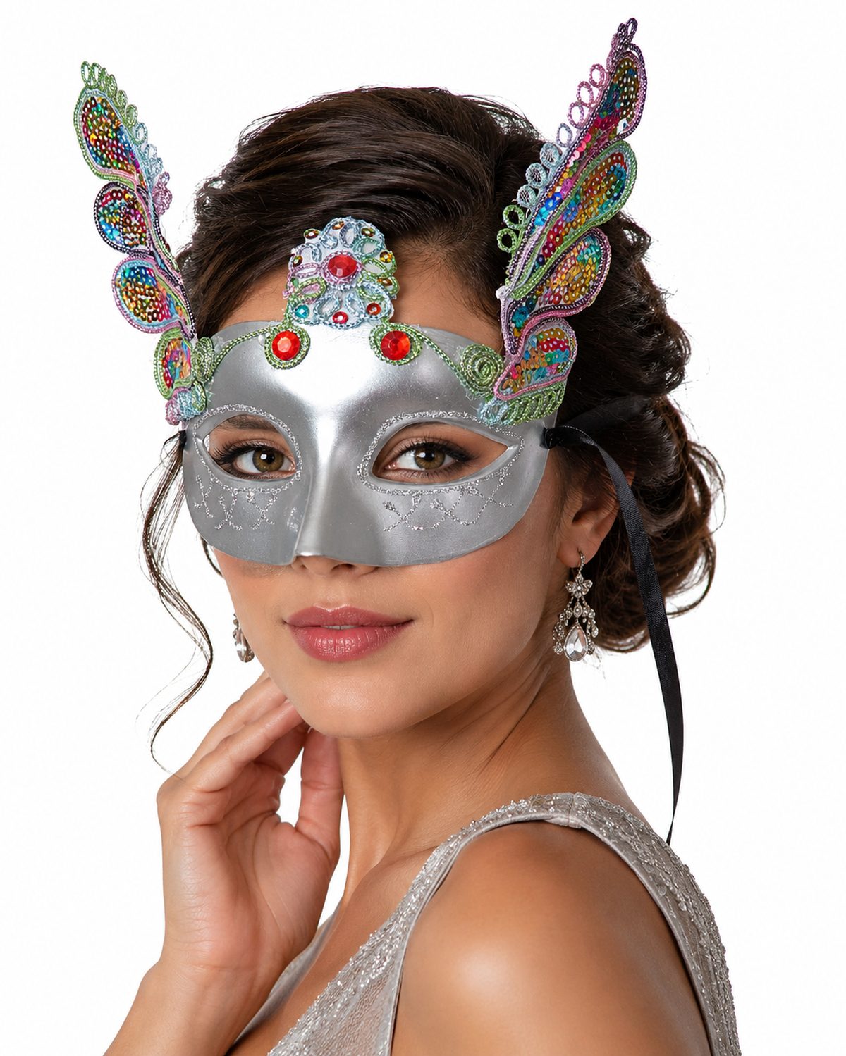 das-kost-mland-florenz-augenmaske-silber-pailletten-maskenball image 1