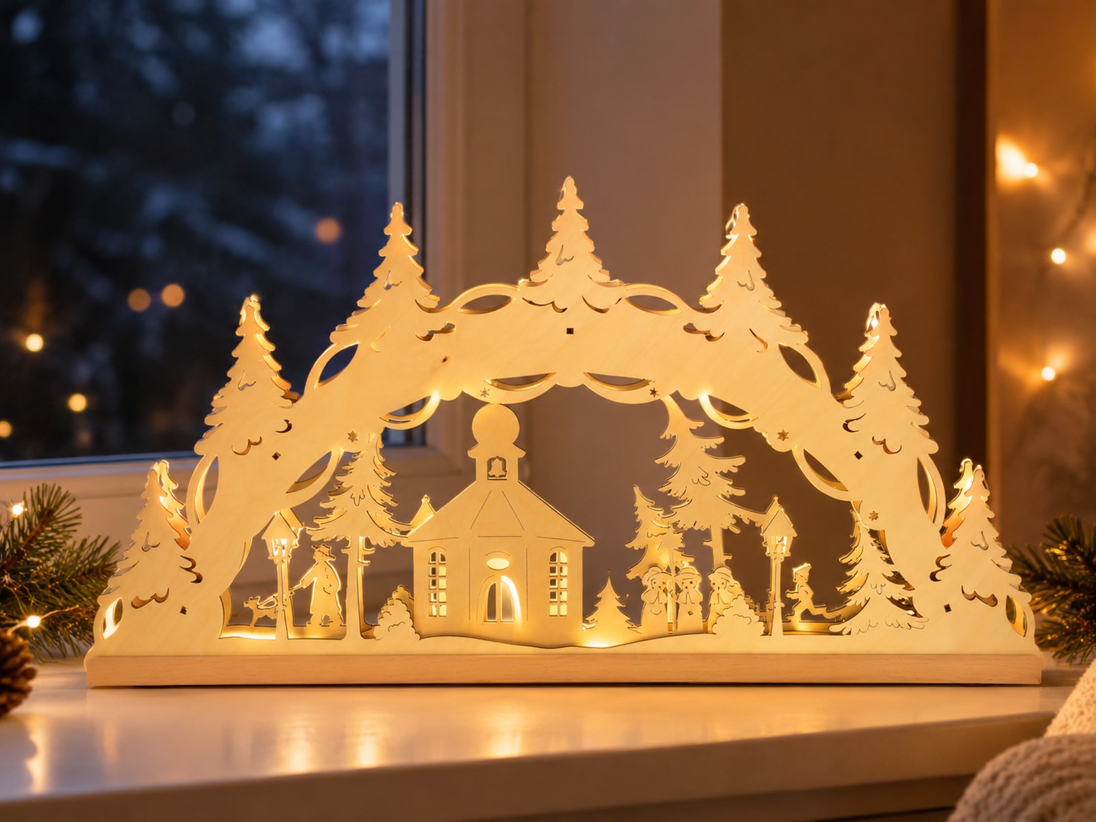 das-kost-mland-dekorationen-lichterbogen-seiffener-kirche-55cm image 2