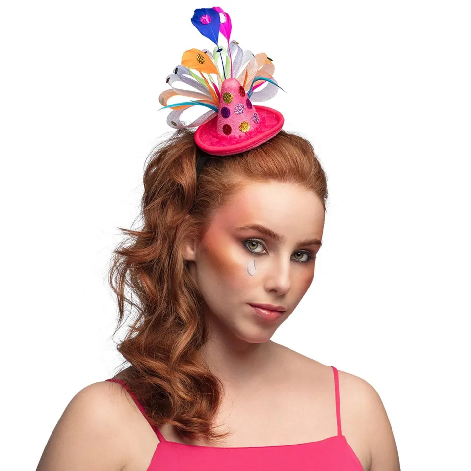 das-kost-mland-giggles-diadem-mini-clownshut-bunt image 1