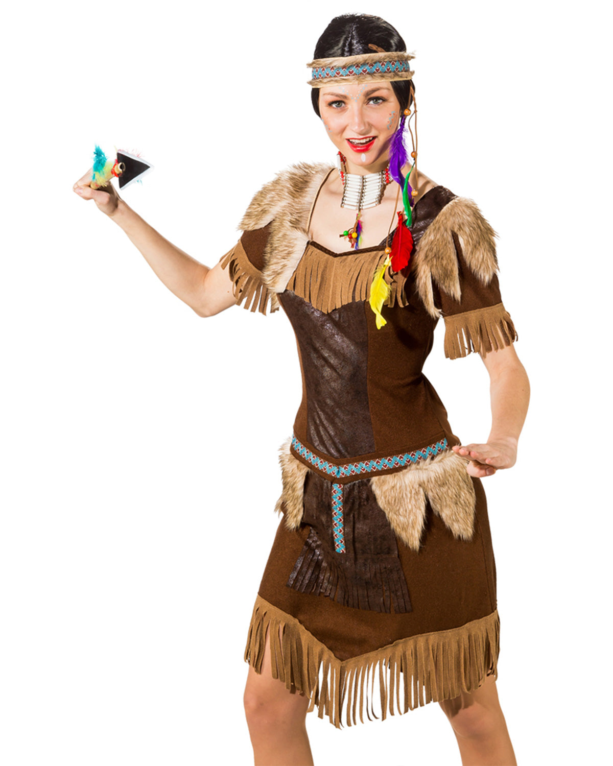 das-kost-mland-tallulah-indianerin-kost-m-damen-braun-fell image 1