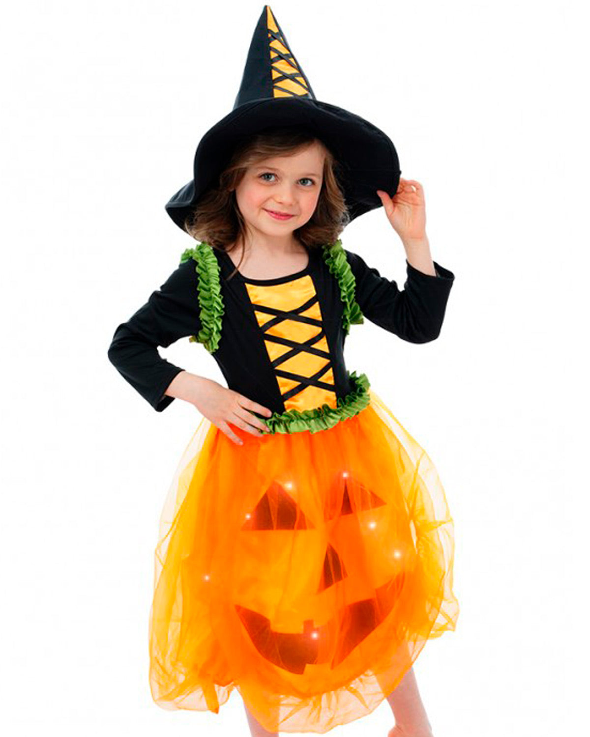 das-kost-mland-pumpkin-hexe-kost-m-m-dchen-led-schwarz-orange-128 image 1