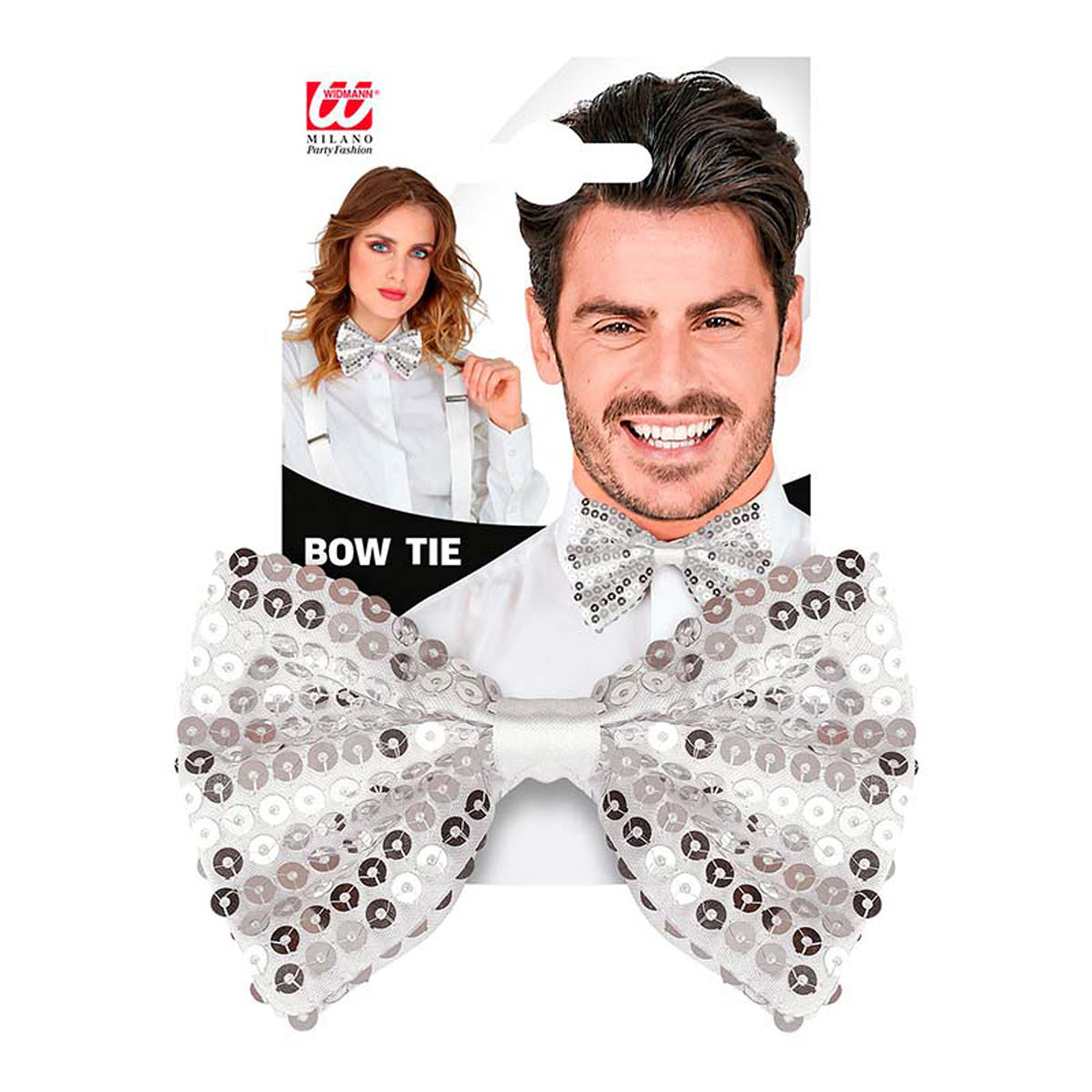 fliege-pailletten-silber-kost-m-accessoire-karneval image 5