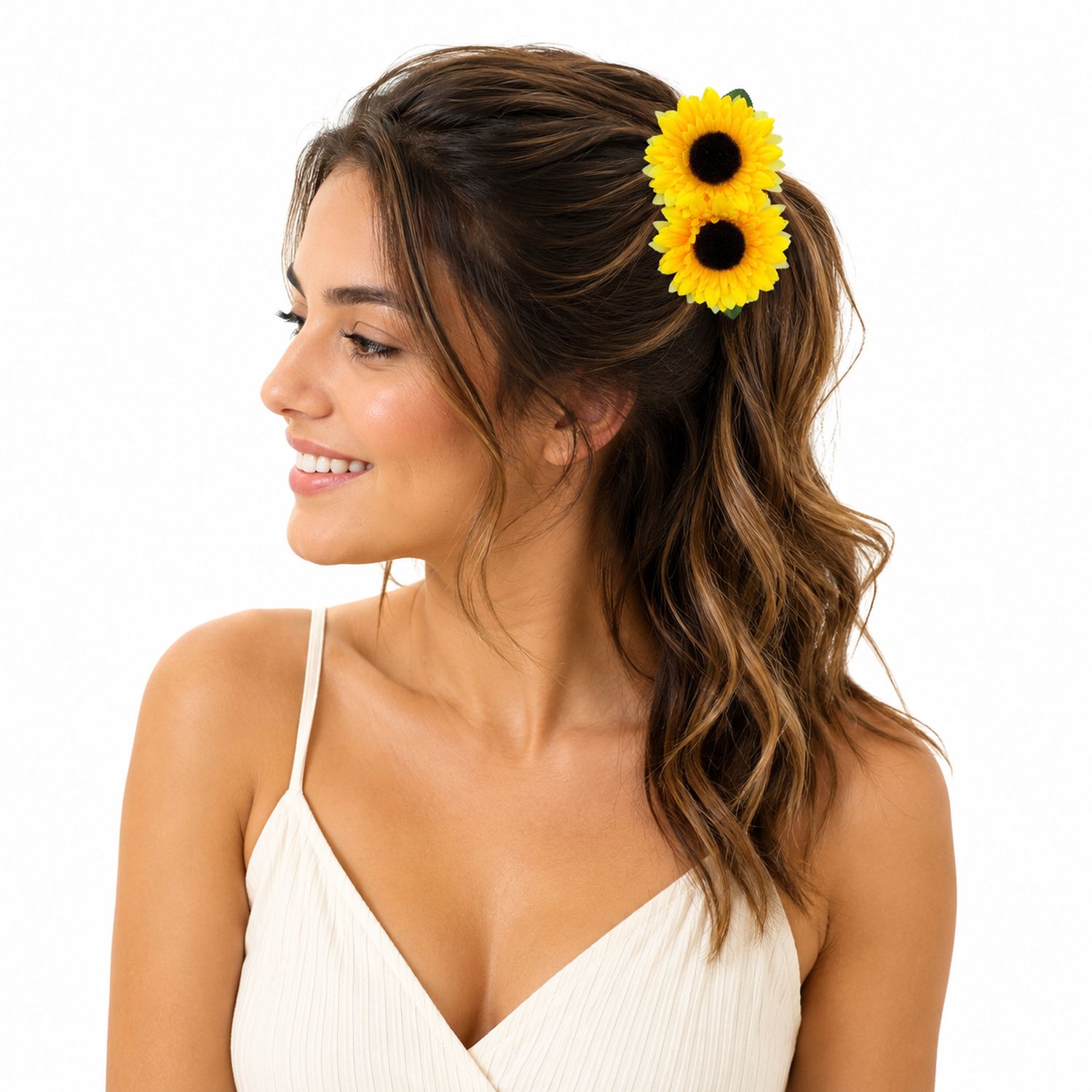 das-kost-mland-accessoires-sonnenblumen-haarspange-gelb-damen image 1