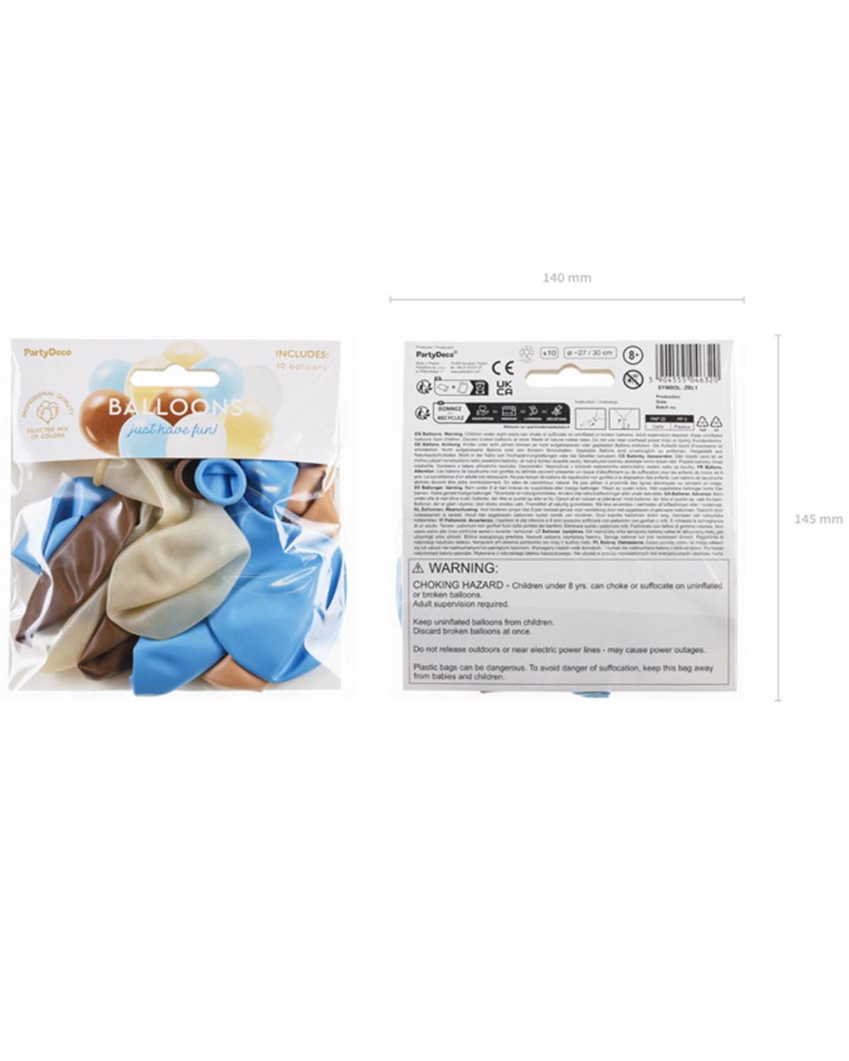 das-kost-mland-uni-pastell-luftballons-30-cm-braun-mix-10-stk image 2