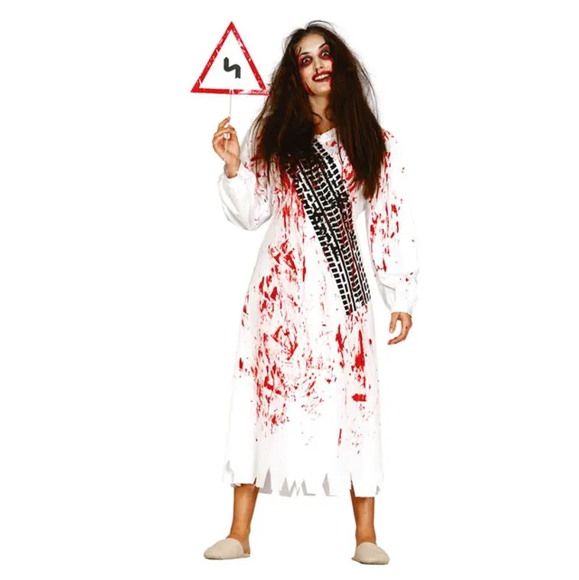lady-zombi-unfall-kost-m-kleid-schild-gr-38-40-horror image 1