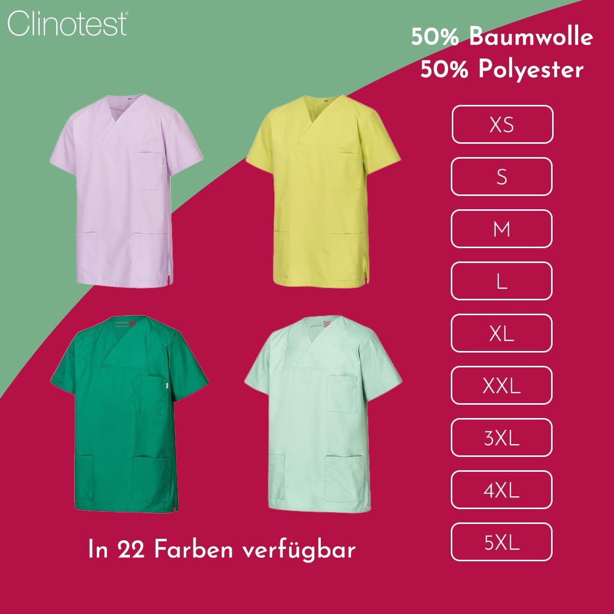 clinotest-personal-schlupfkasack-anna-anton-unisex-kurzarm image 2
