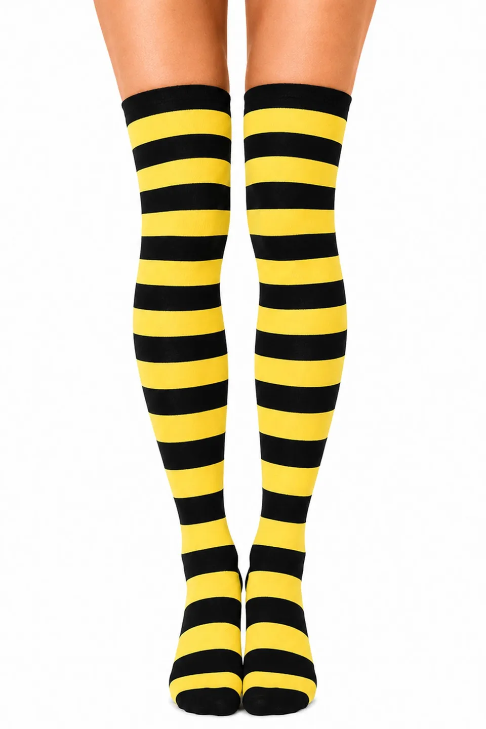 das-kost-mland-ringelstr-mpfe-overknees-gelb-schwarz-gestreift image 1