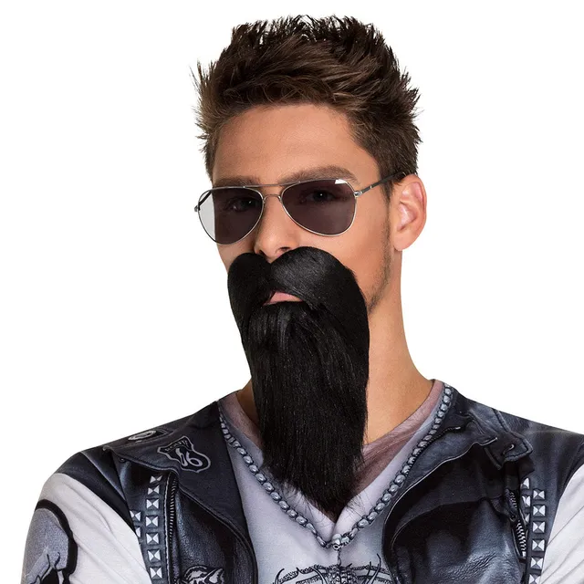 das-kost-mland-biker-bart-schwarz-kost-m-accessoire-herren image 1