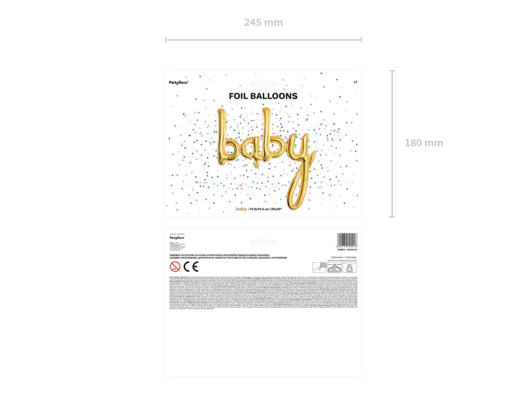 das-kost-mland-dekorationen-folienballon-baby-73-5-cm-gold image 2
