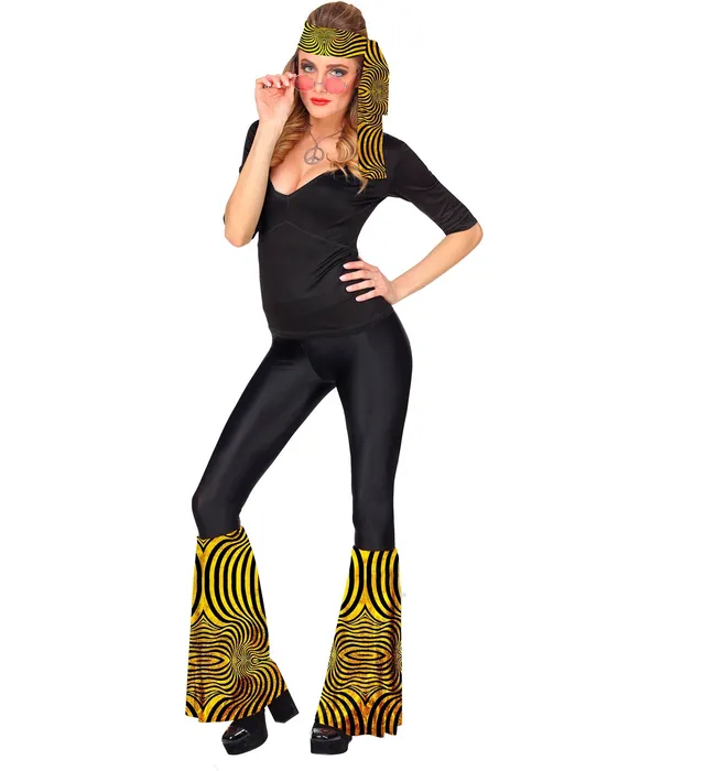 das-kost-mland-60er-disco-set-stirnband-stulpen-gold-hippie image 1