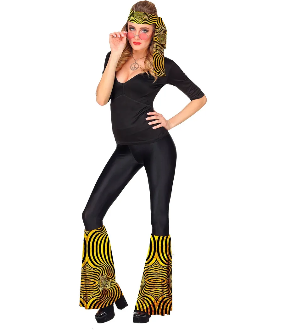 das-kost-mland-60er-disco-set-stirnband-stulpen-gold-hippie image 1