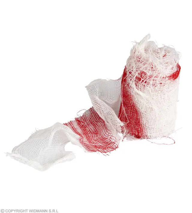 das-kost-mland-accessoires-blutverband-halloween-6-8-m-wei-rot image 1
