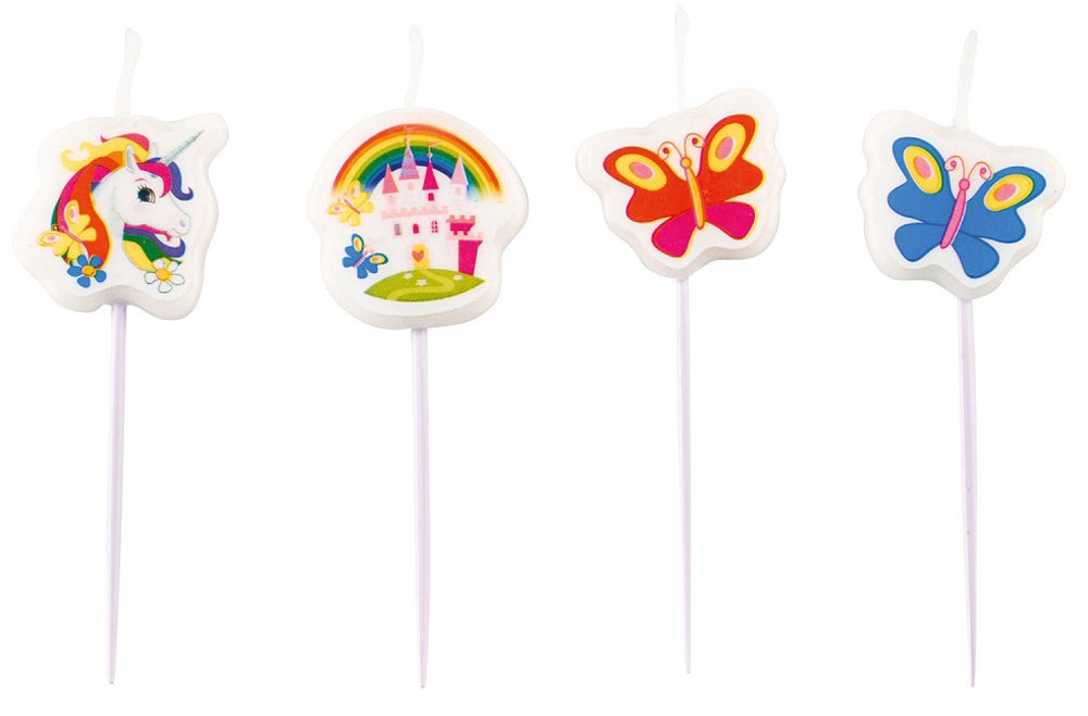 das-kost-mland-regenbogen-einhorn-figurenkerzen-4-st-ck-8-cm image 1