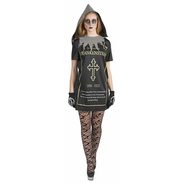 das-kost-mland-damen-grabstein-tammy-kleid-schwarz-mit-kapuze image 1